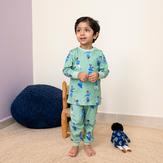 South Asian Dancers (Boys) | Organic Cotton Pyjama Set