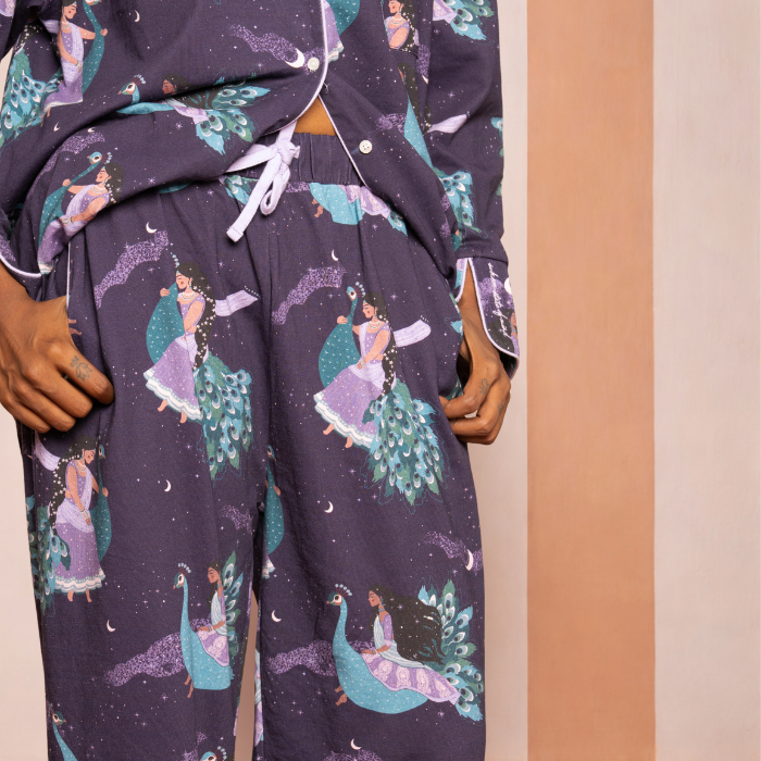 Long PJ Set in PEACOCK DREAMS