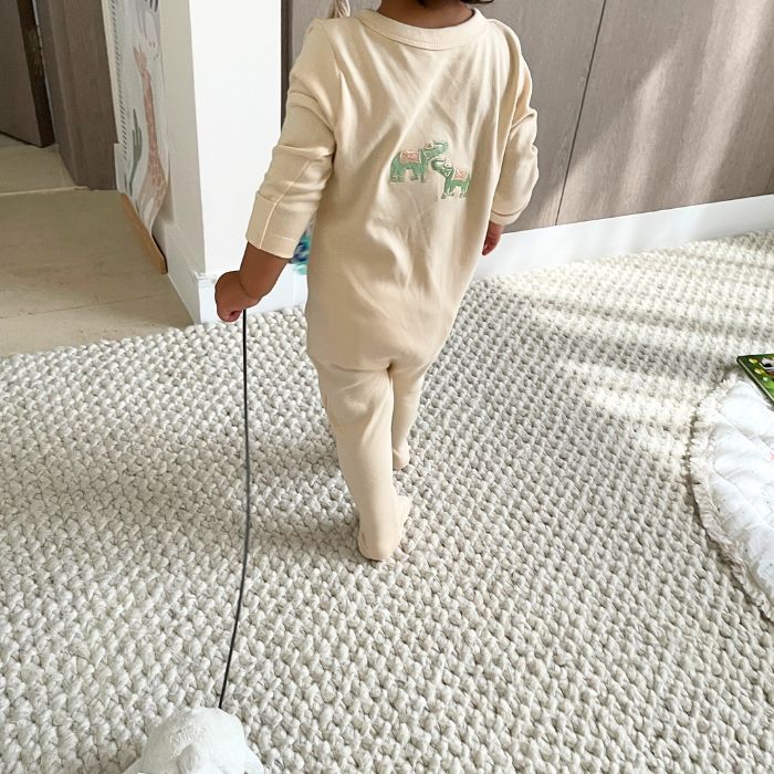 Embroidered Elephant Sleepsuit