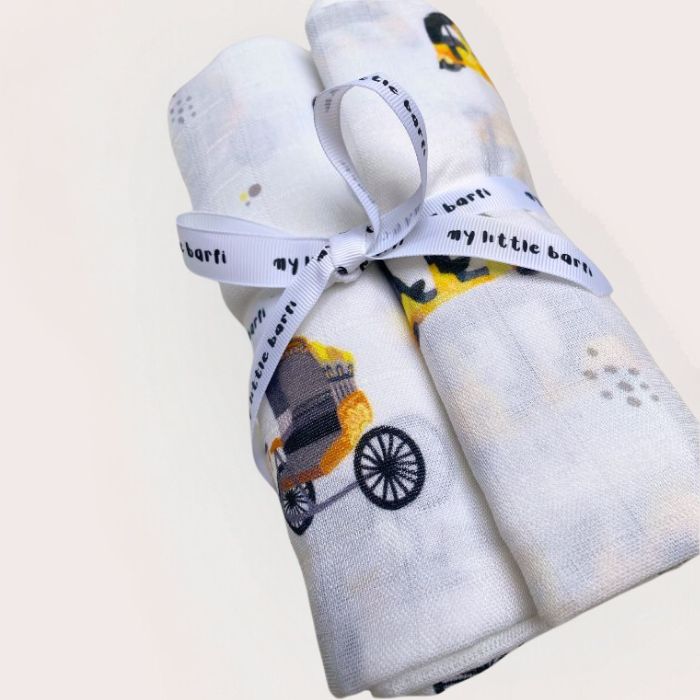 2-Pack Rickshaw Organic Cotton & Bamboo Muslin Swaddle Blankets