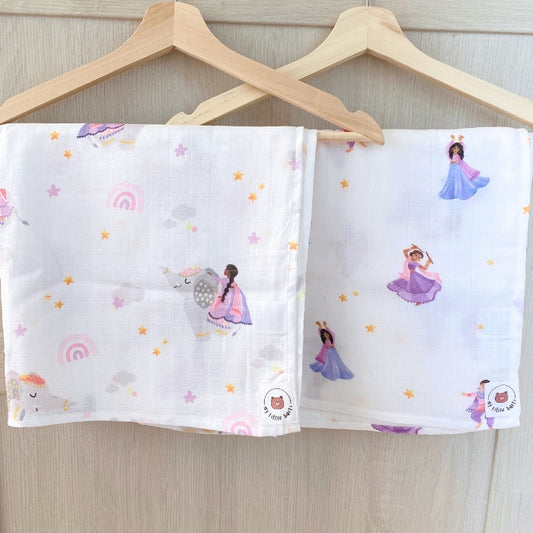 2-Pack Dancers Organic Cotton & Bamboo Muslin Swaddle Blankets