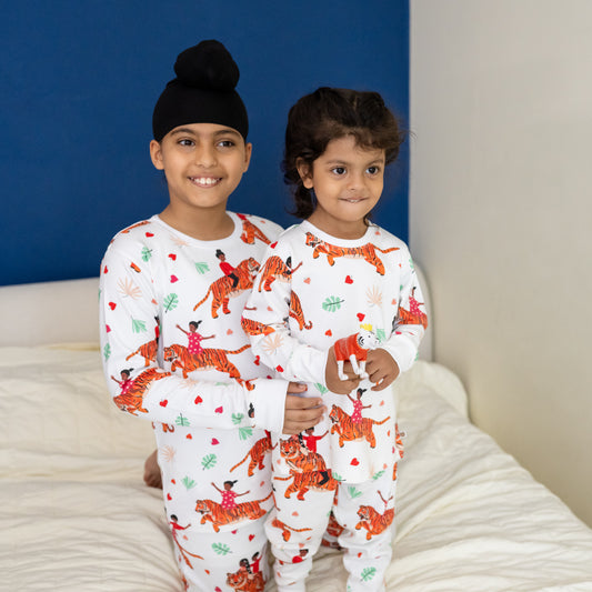 Unisex | Kids Organic Cotton Pyjama Set | Tiger Print