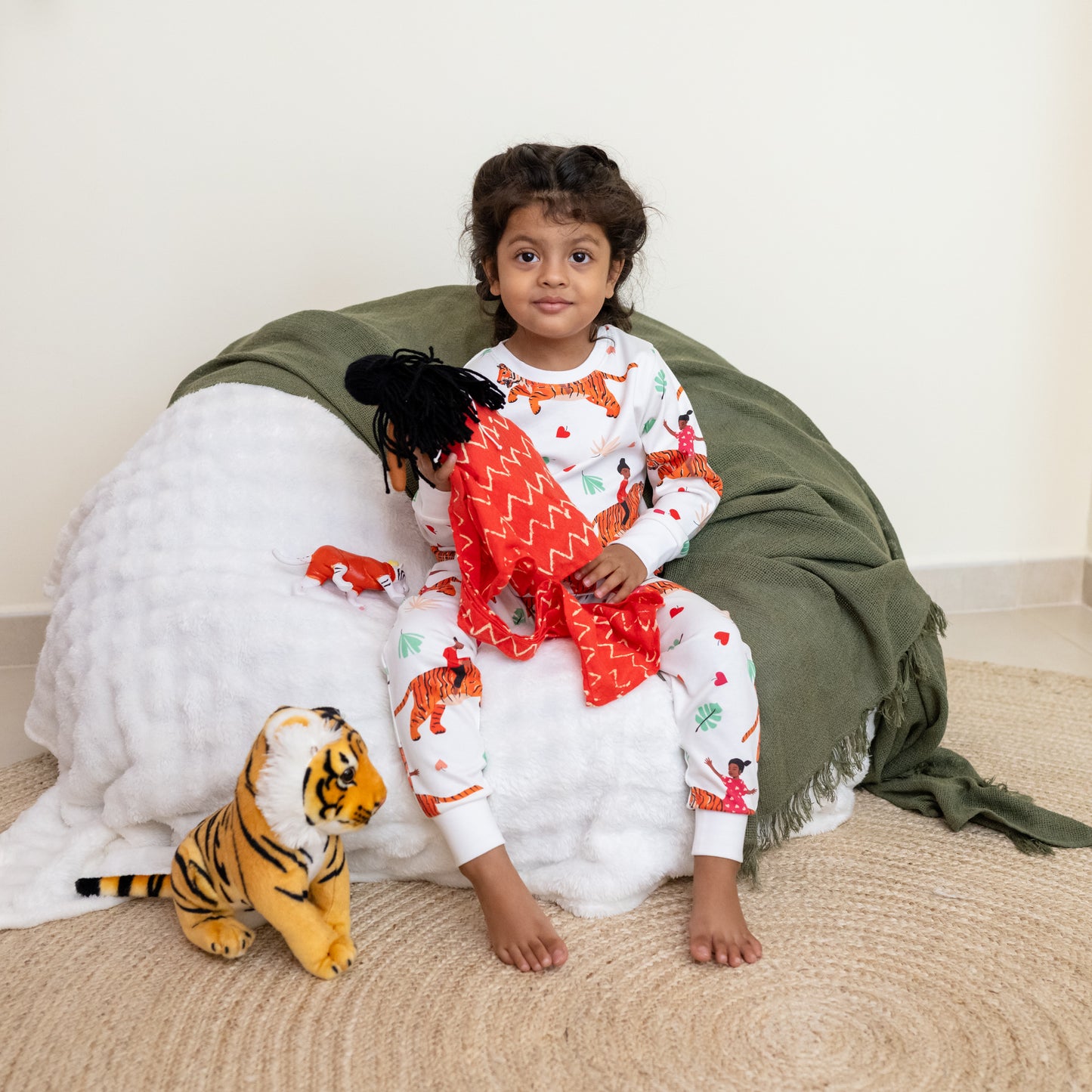 Unisex | Kids Organic Cotton Pyjama Set | Tiger Print