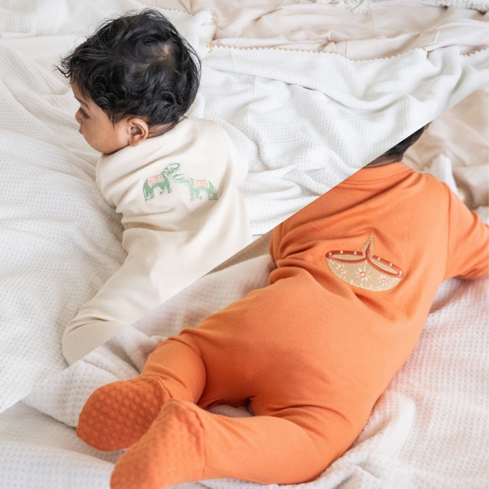 BUNDLE: 2 Embroidered Sleepsuits
