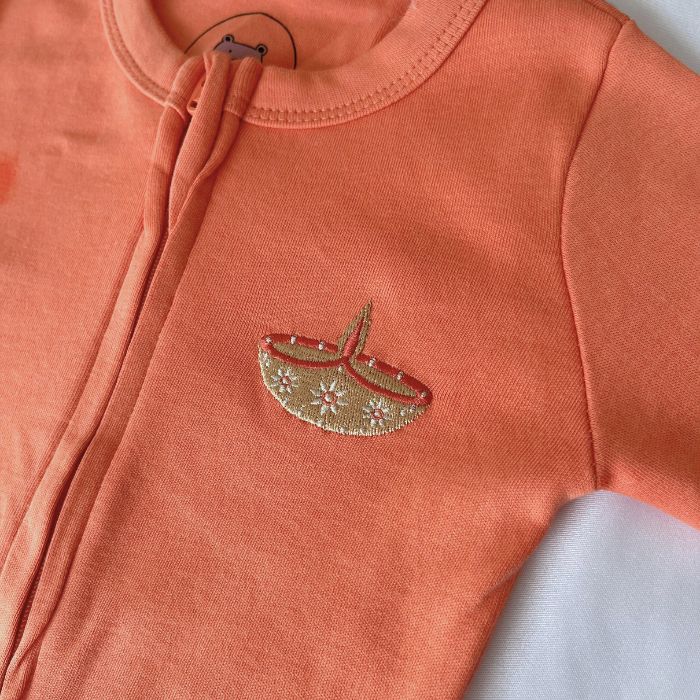 Embroidered Diya Sleepsuit