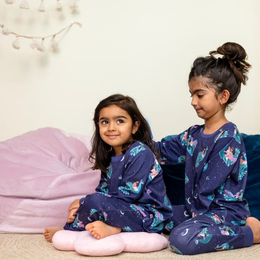 Dxb Unisex | Kids Organic Cotton Pyjama Set | Peacock Print