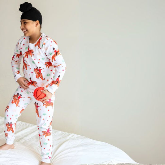 Unisex | Kids Organic Cotton Pyjama Set | Tiger Print