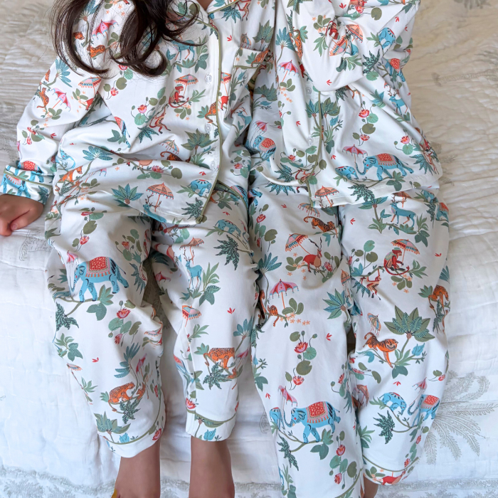 Kids Button Up PJ Set in JANGAL