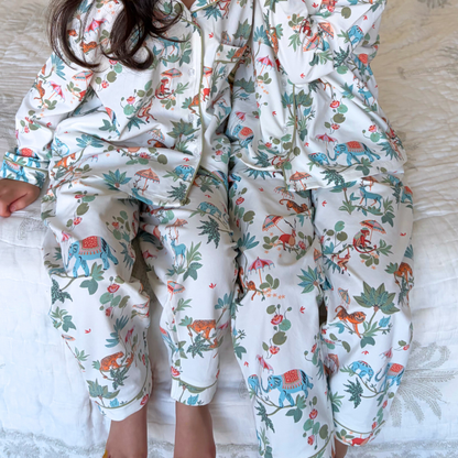 Kids Button Up PJ Set in JANGAL
