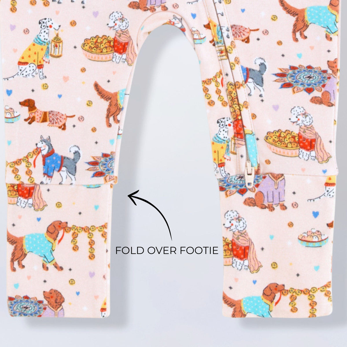 *New* Desi Dogs Zippered Baby Sleepsuit