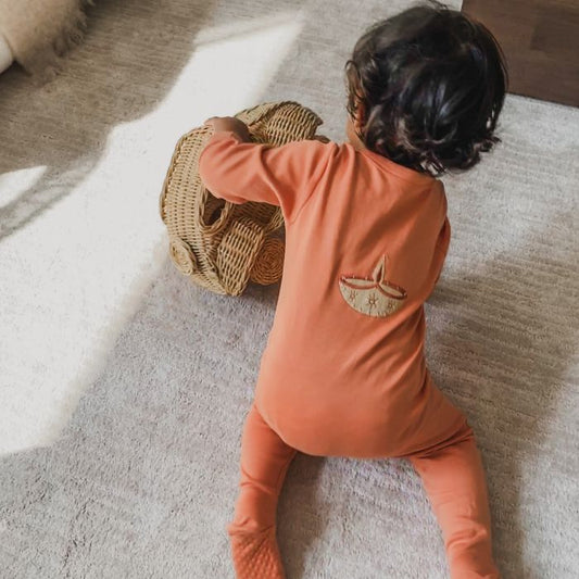 Embroidered Diya Sleepsuit