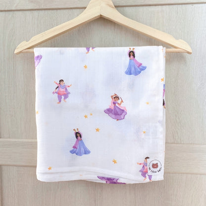 2-Pack Dancers Organic Cotton & Bamboo Muslin Swaddle Blankets