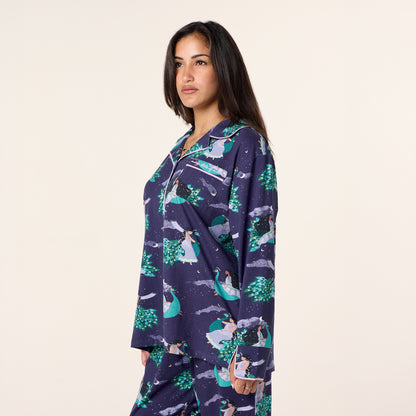 Long PJ Set in PEACOCK DREAMS