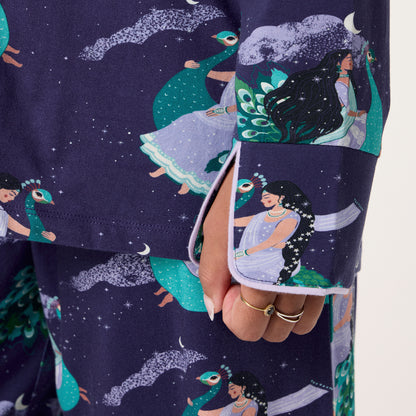 Long PJ Set in PEACOCK DREAMS