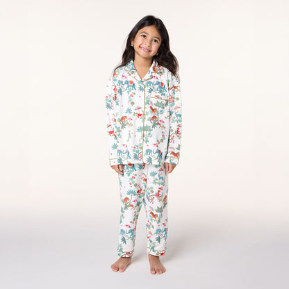 Kids Button Up PJ Set in JANGAL