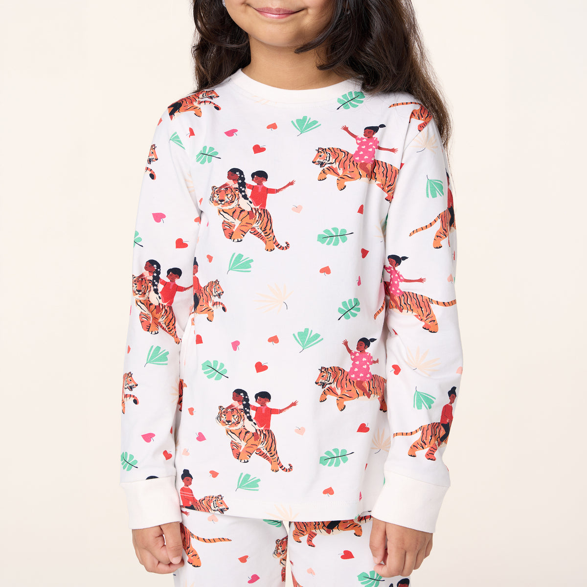 Tiger Print Organic Cotton Pullover Pyjama Set