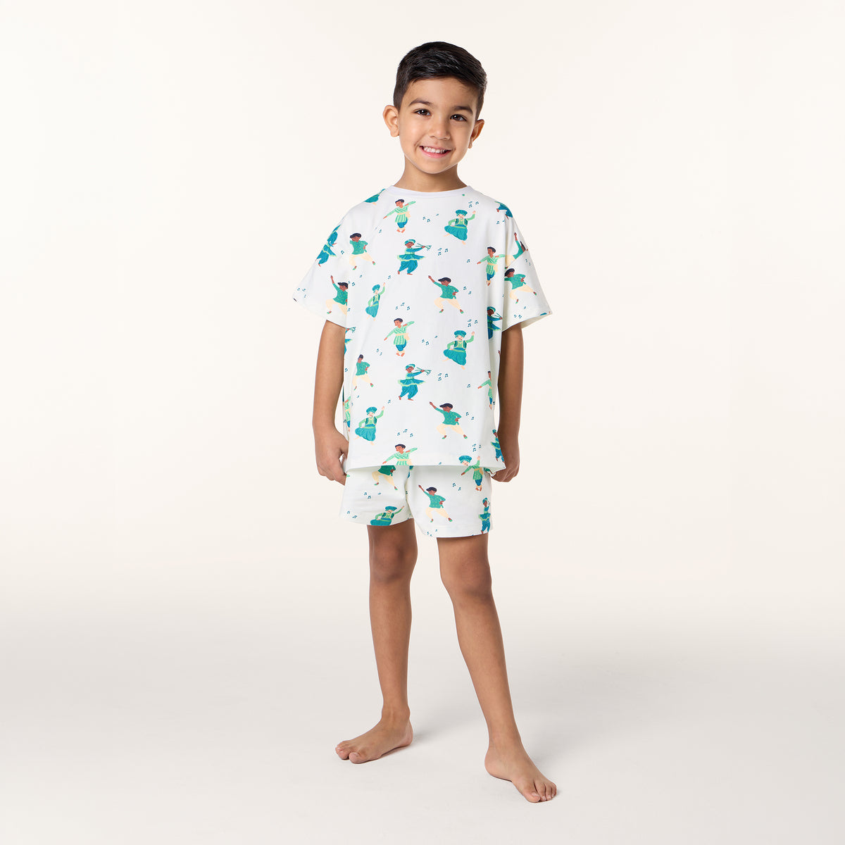 Boys South Asian Dancers Organic Cotton Short Pyjama Set