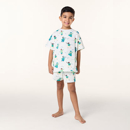 Boys South Asian Dancers Organic Cotton Short Pyjama Set