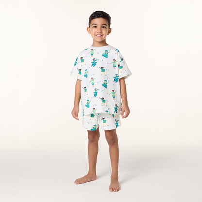 Boys South Asian Dancers Organic Cotton Short Pyjama Set
