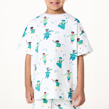 Boys South Asian Dancers Organic Cotton Short Pyjama Set