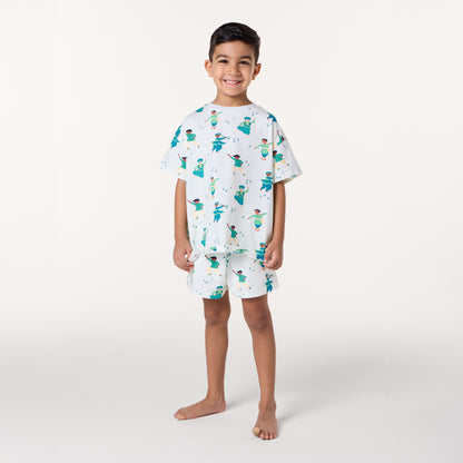 Boys South Asian Dancers Organic Cotton Short Pyjama Set