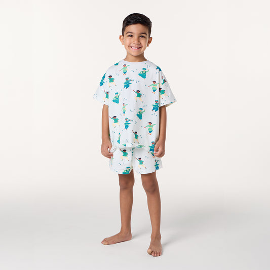 Boys South Asian Dancers Organic Cotton Short Pyjama Set