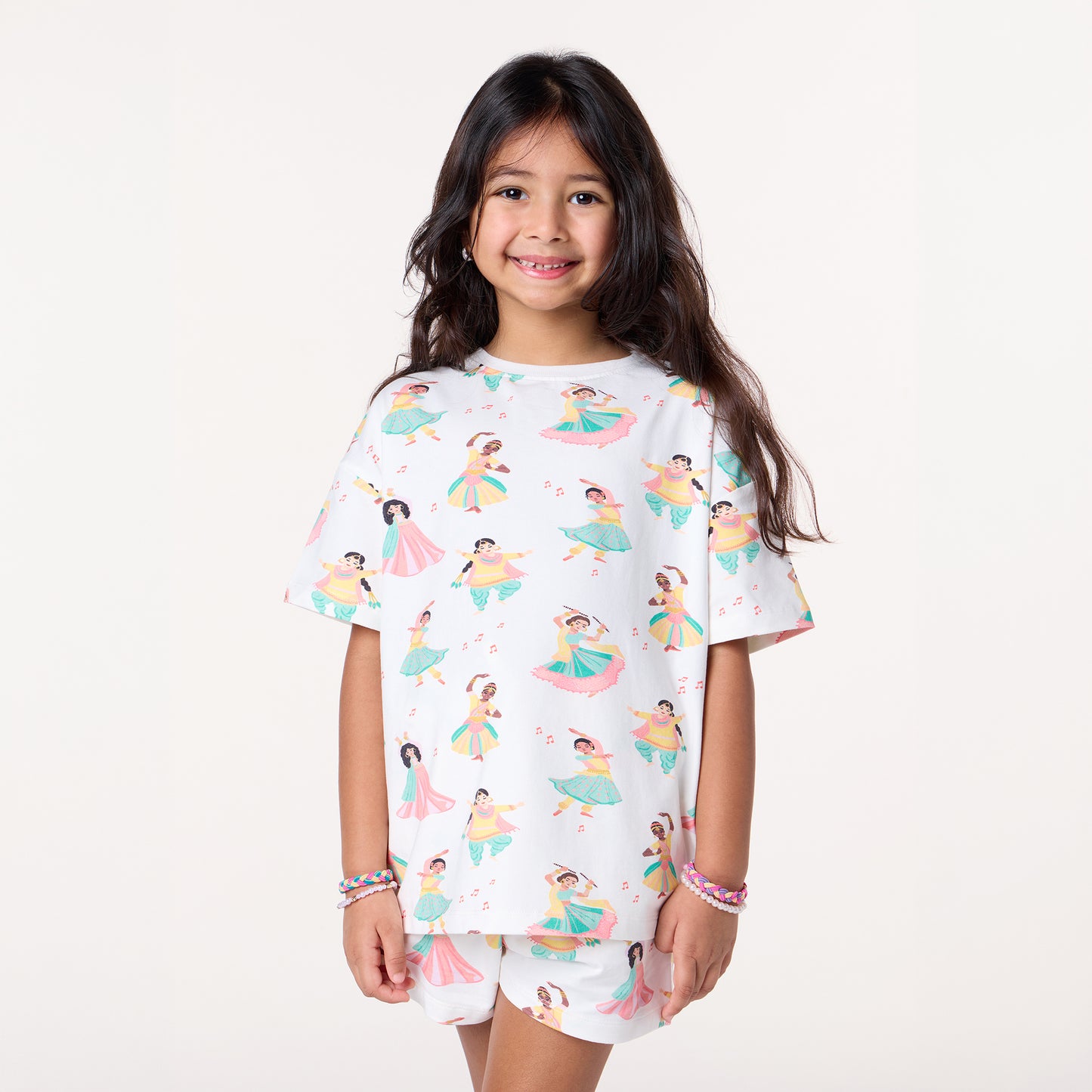 Girls South Asian Dancers Organic Cotton Short Pyjama Set