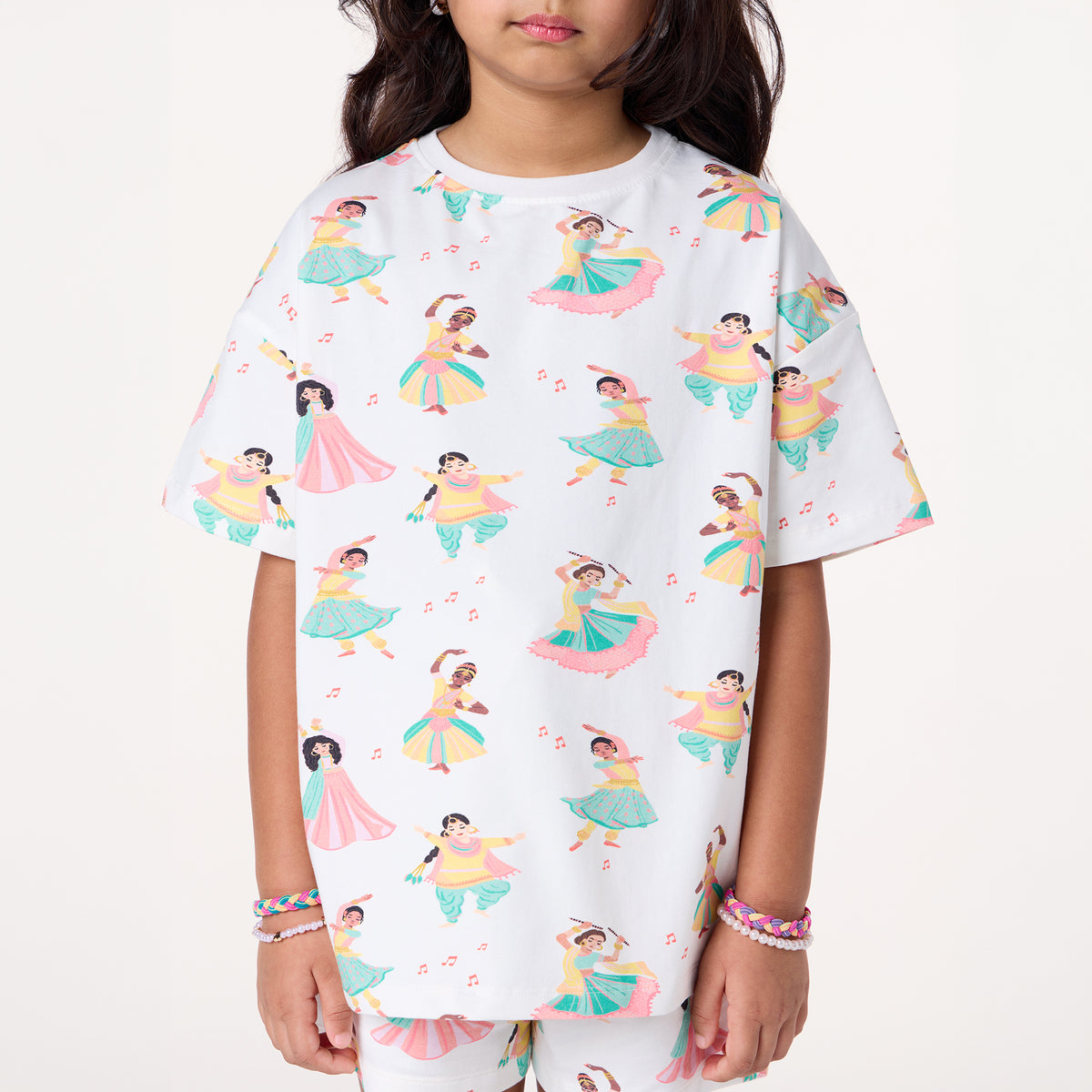 Girls South Asian Dancers Organic Cotton Short Pyjama Set