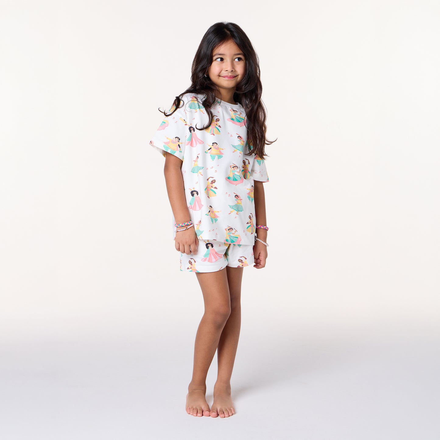 Girls South Asian Dancers Organic Cotton Short Pyjama Set