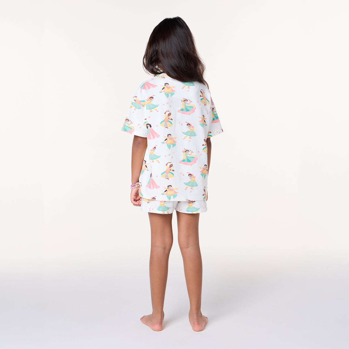 Girls South Asian Dancers Organic Cotton Short Pyjama Set