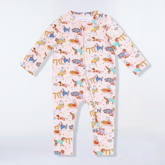 *New* Desi Dogs Zippered Baby Sleepsuit