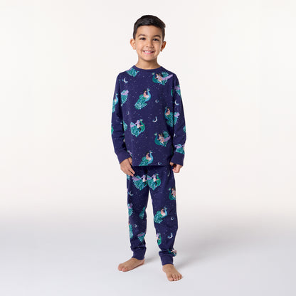 Flying Peacock Kids Pullover Pyjama Set
