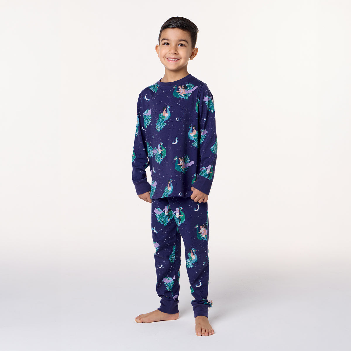 Flying Peacock Kids Pullover Pyjama Set