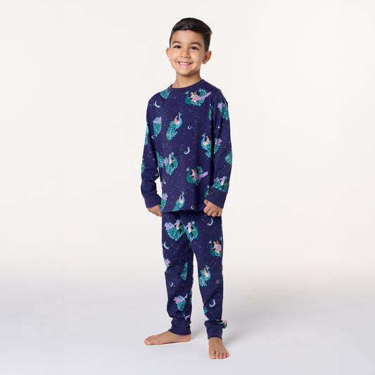 Flying Peacock Kids Pullover Pyjama Set