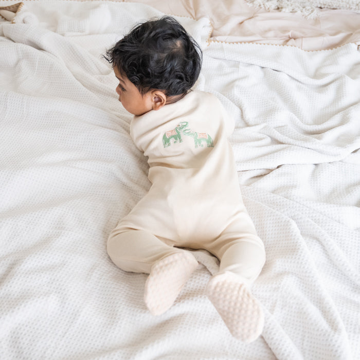 Embroidered Elephant Sleepsuit