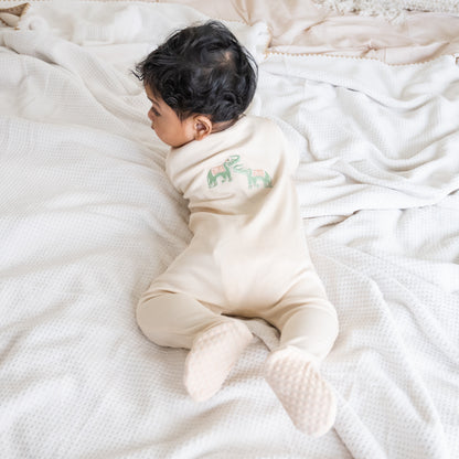 Embroidered Elephant Sleepsuit