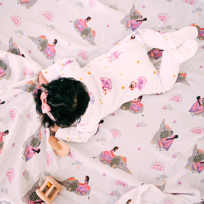 2-Pack Dancers Organic Cotton & Bamboo Muslin Swaddle Blankets
