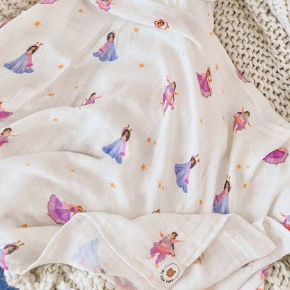 2-Pack Dancers Organic Cotton & Bamboo Muslin Swaddle Blankets